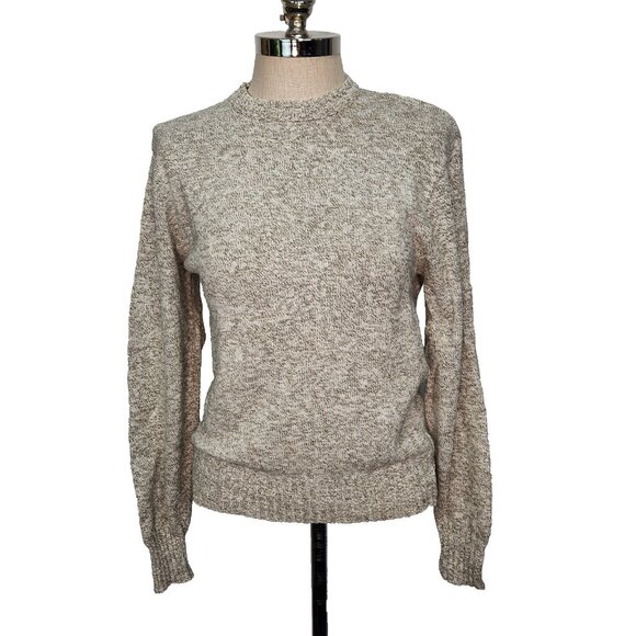 Campus Cotton Ragg Vintage Sweater M Oatmeal Crew Neck Boyfriend Pullover - Picture 1 of 8